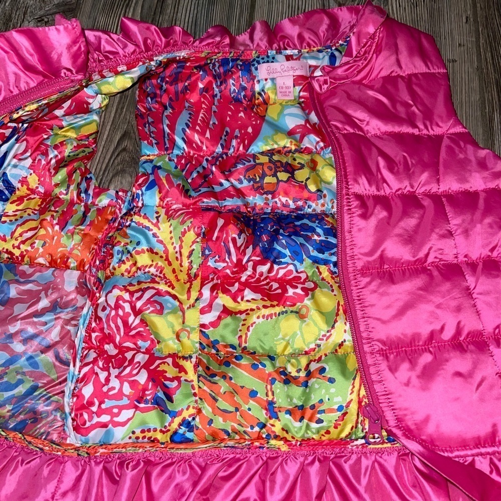 Lilly Pulitzer Pink Ruffle Puffer Vest - Picture 4 of 9